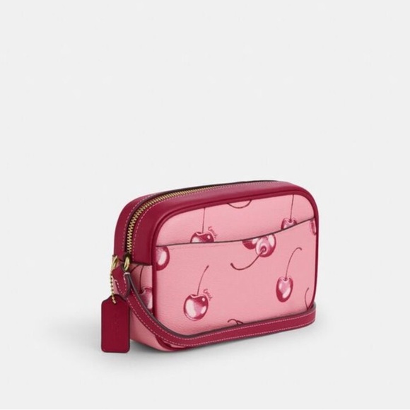 New COACH Mini Jamie Camera Bag With Cherry Print